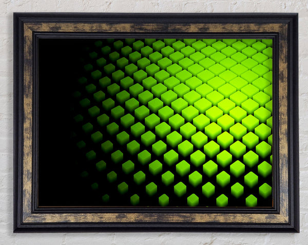 Lime Cubes Framed Print