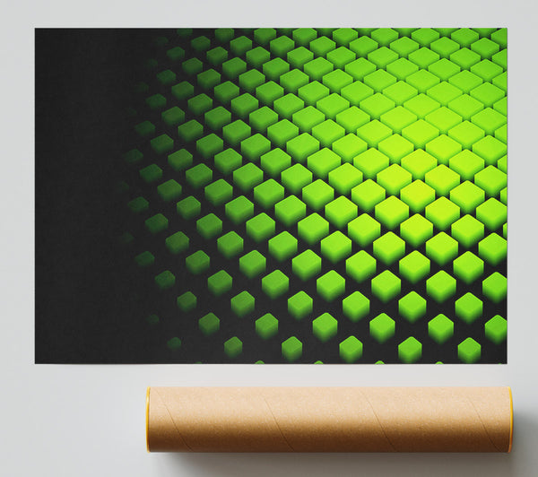 Lime Cubes Giclee Print