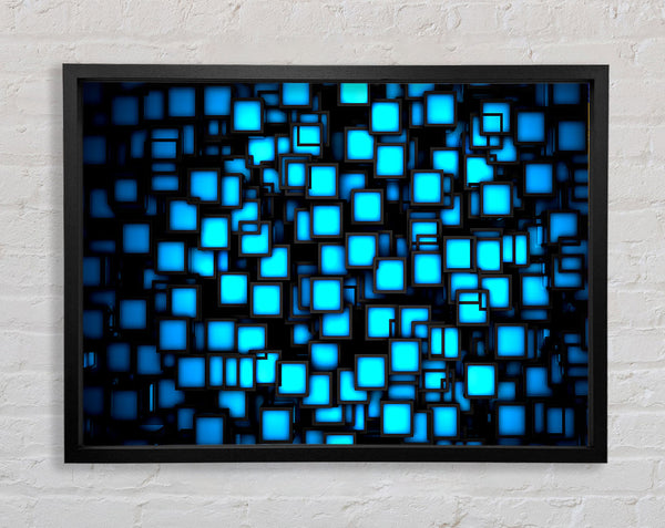 Neon Squares Framed Print