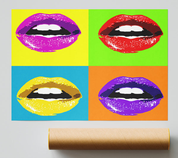 Vibrant Pop Art Lips Giclee Print