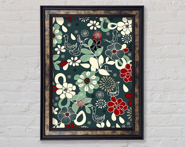 Intertwined Flowers Framed Print