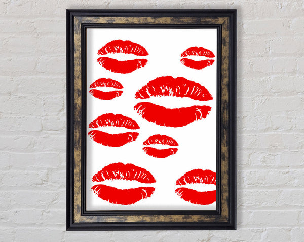 Red Lips Galore Framed Print