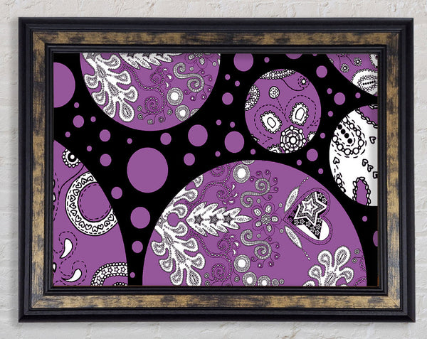 Planets Purple Framed Print