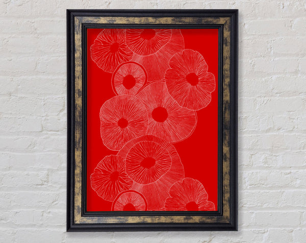 Intertwine Red Framed Print