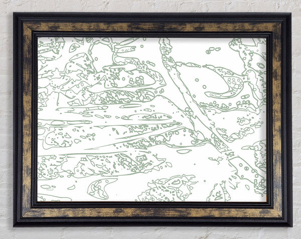 Interception Grey On White Framed Print