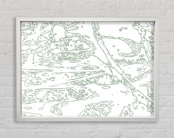 Interception Grey On White Framed Print