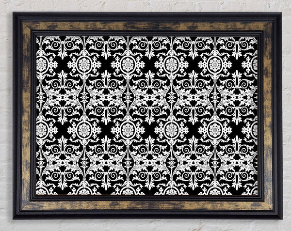Confusion White On Black Framed Print
