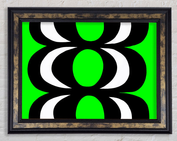 Space In Time Lime Green Framed Print