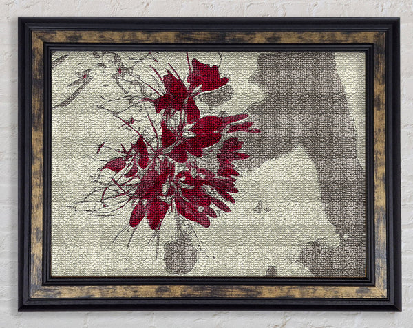 Retreat Grey Red Framed Print