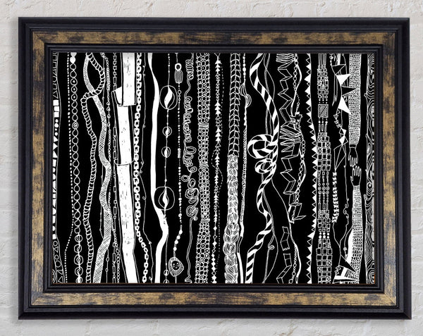 White And Black Vertical Framed Print