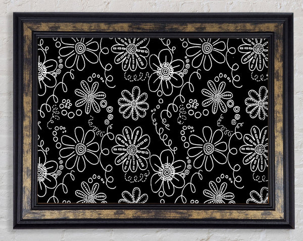 Infusion White On Black Framed Print
