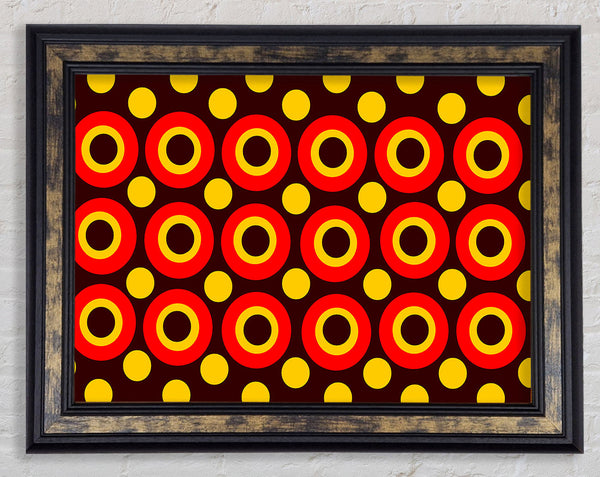 Intermediate Circles Orange Framed Print