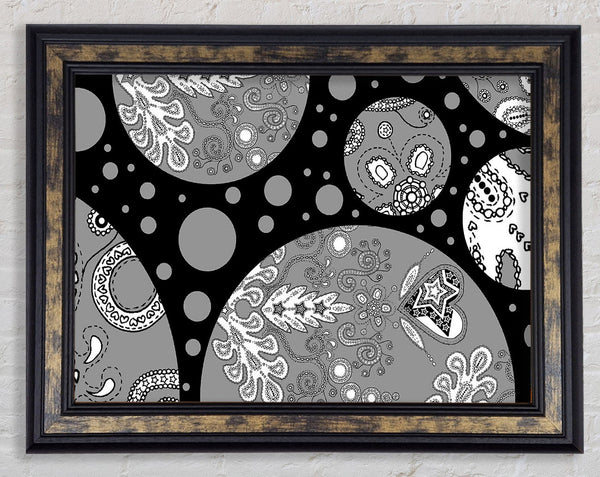 Planets Grey Framed Print