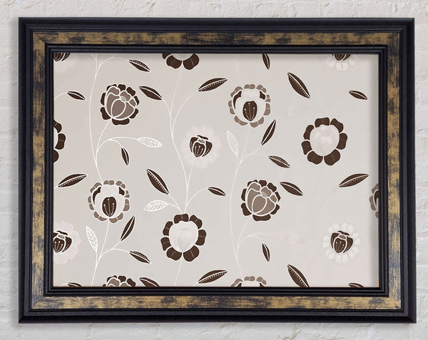 Evolution Of The Seed Beige Framed Print