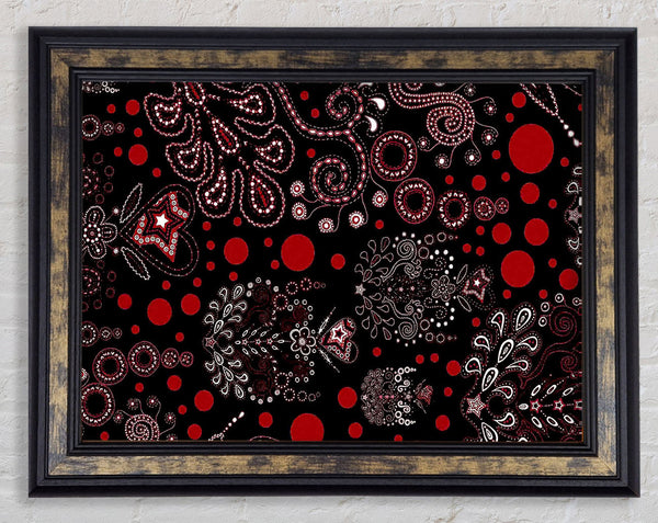 Bloom Explosion Red Framed Print