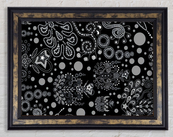 Bloom Explosion Blue Framed Print