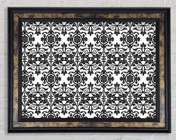 Confusion Black On White Framed Print