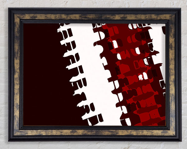 Fraction Maroon Framed Print
