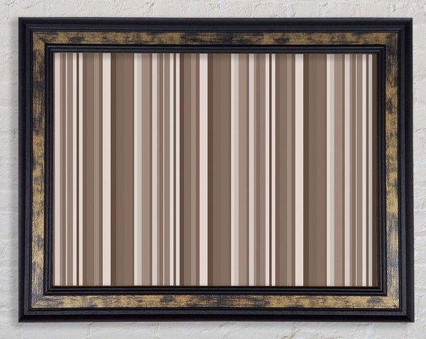 Retro Stripes Beige Framed Print