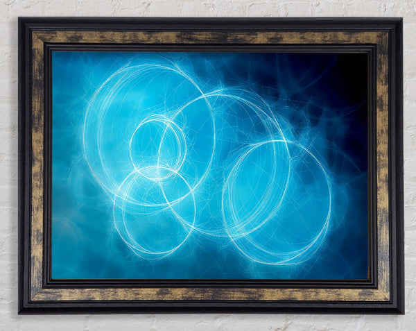 Blue Circular Elusion Framed Print