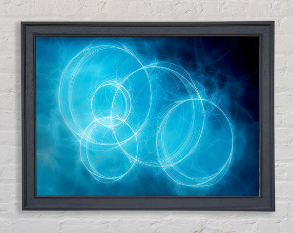 Blue Circular Elusion Framed Print