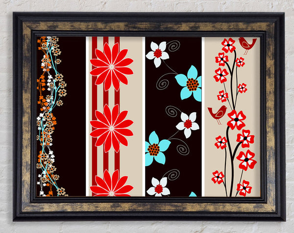 Vertical Flower Power Framed Print
