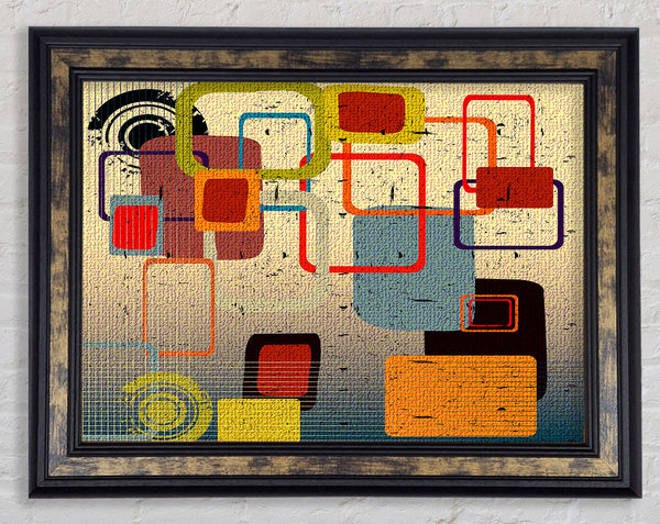 Retro Squares Framed Print