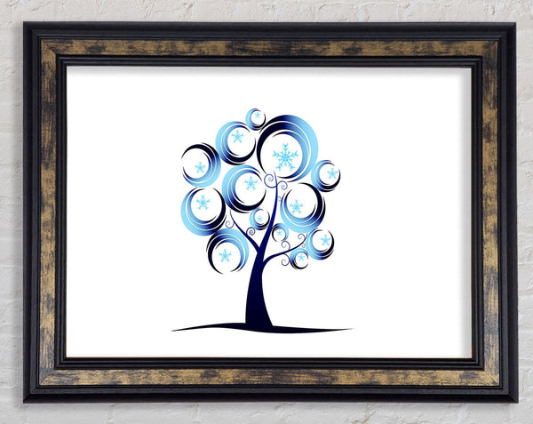 Blue Tree Abstract Framed Print