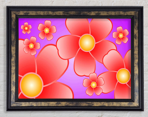 Psychodelic Flowers Framed Print