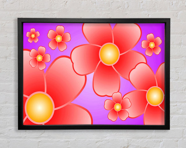 Psychodelic Flowers Framed Print