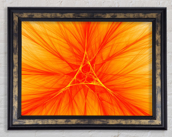Triangle Of Life Orange Framed Print