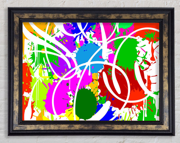Vibrant Paint Bomb Framed Print