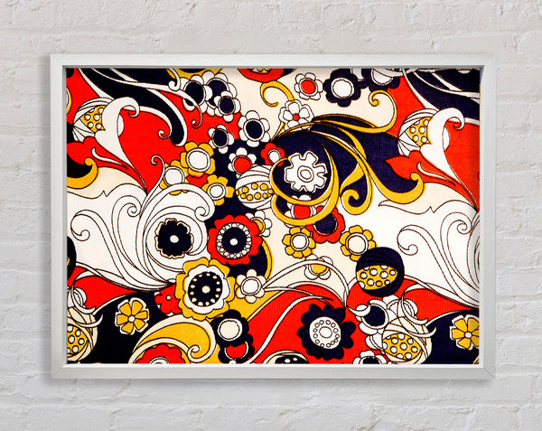Erratic Flower Waves Framed Print