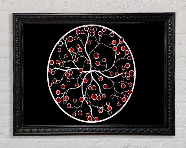 Kreis des Lebens, Rot auf Schwarz
