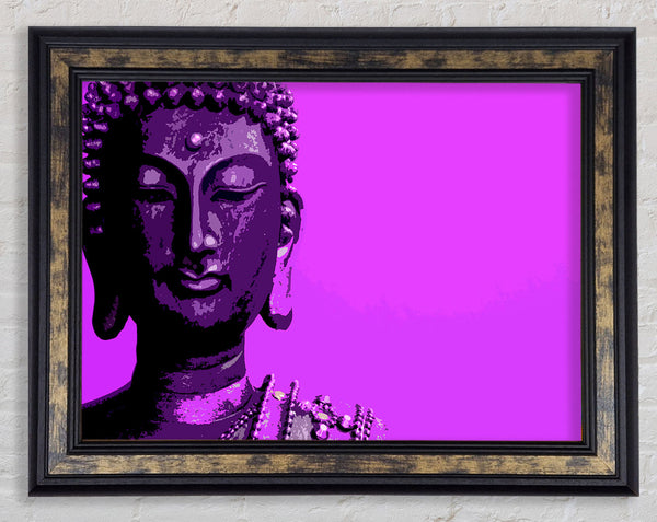 Buddha Popart Purple Framed Print