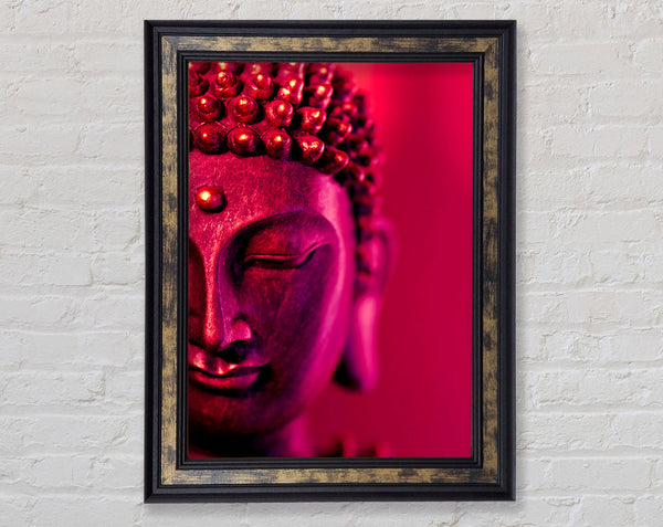 Buddha Face Pink Framed Print