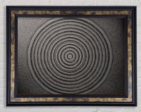 Perfect Circular Sand Formation zen Framed Print