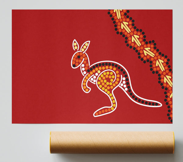Aboriginal Native Australian Kangaroo Print