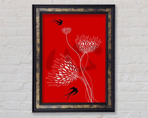 Red Doves Framed Print