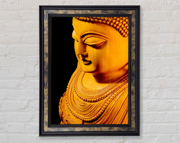 Buddha In Golden Light Framed Print