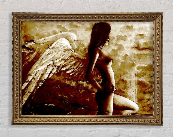 Brown Winged Angel Framed Print