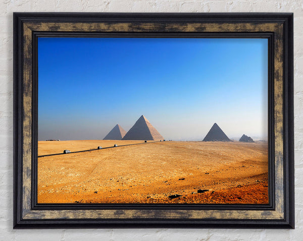 Egyptian Pyramids In The Distance Framed Print