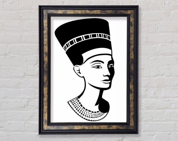 Egyptian Nefertiti B n W Framed Print