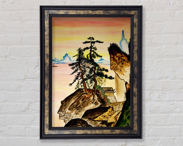Japanese Mountains Framed Print