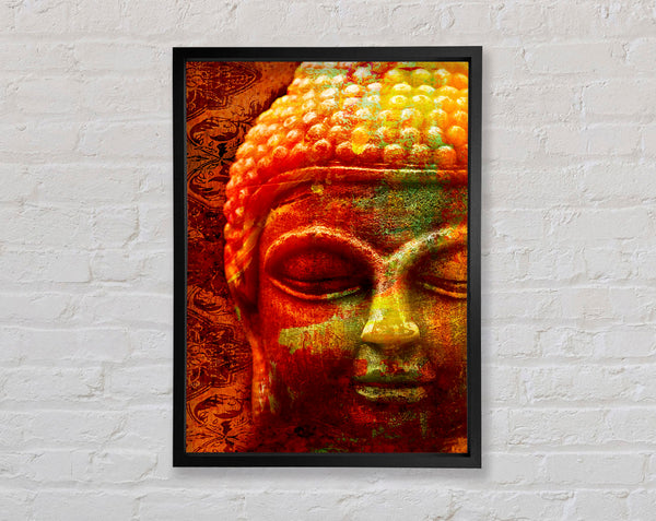 Retro orange gelb Buddha