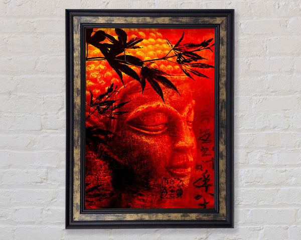 Bamboo Buddha Burnt Orange Framed Print