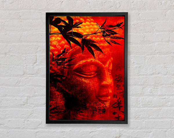 Bamboo Buddha Burnt Orange Framed Print