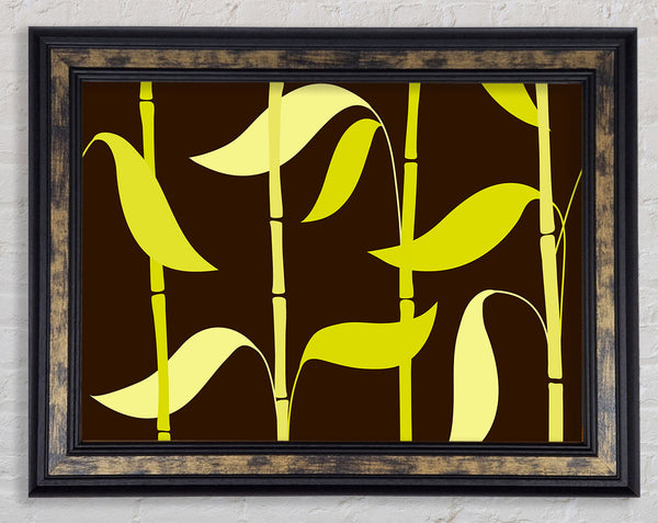 Bamboo Leaves Green Framed Print