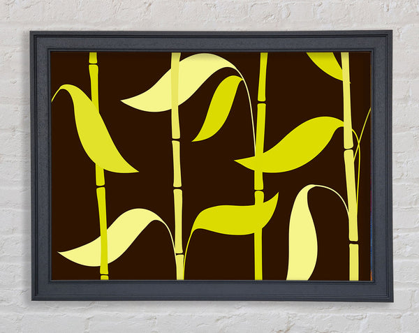 Bamboo Leaves Green Framed Print