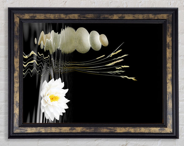 Waterlily Reflection Ripples Framed Print